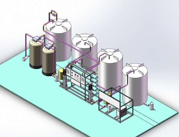 济南4T双级反渗透设备布局图